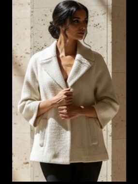 CIRCOLO 1901 Boulce Jacket Coat Blazer Knit Ivory Cream Italian Italy